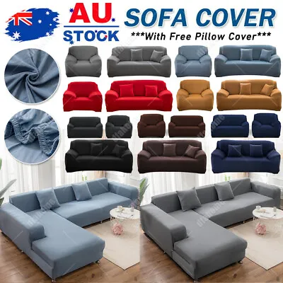 1/2/3/4 Seater L Shape Corner Sofa Covers High Stretch Protector Couch Slipcover • $26.99