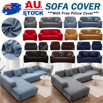 1/2/3/4 Seater L Shape Corner Sofa Covers High Stretch Protector Couch Slipcover • $49.59