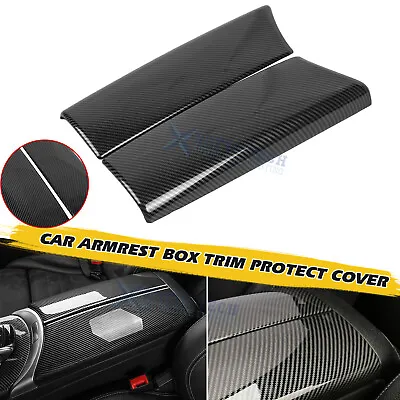 For Benz C Class W205 Inner Armrest Box Carbon Fiber ABS Decorative Overlay Trim • $36.98