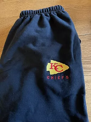 Vintage Men’s NFL Kansas City Chiefs Sweatpants Joggers Logo Size L Black Used • $25