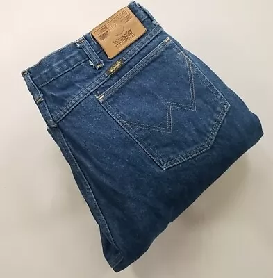 Vintage Wrangler Fleece Lined Jeans 38x30 Rugged Wear Denim Insulated USA Made • $25.25
