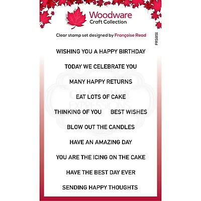 £7.60 • Buy Woodware Birthday Strips 11 Piece Sentiment Clear Stamp Set Birthday Card Making