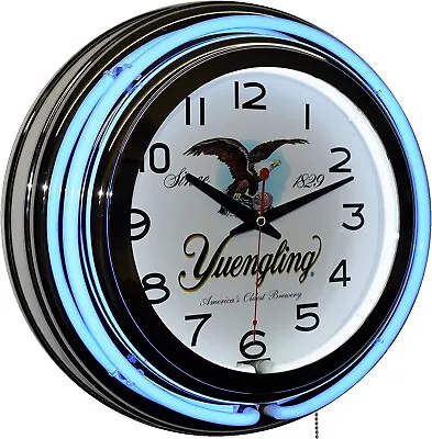 Yuengling Beer Sign 15  Blue Double Neon Clock Man Cave Americas Oldest Brewery • $119.99