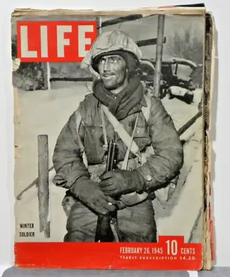 Vintage Life Magazine February 25 1945 - Winter Soldier WWll • $5