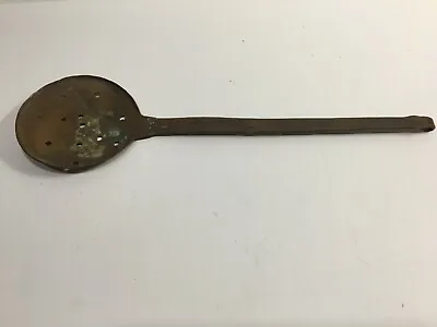 Vintage Handmade Copper Strainer Spoon Ladle Embossed  • $7