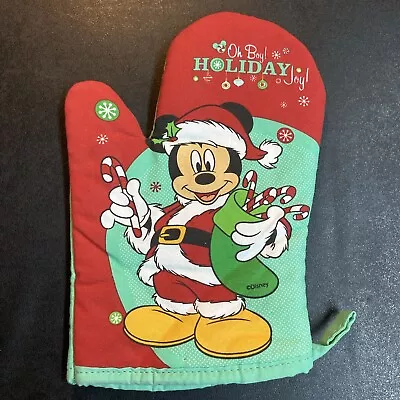 Disney Mickey Mouse As Santa Claus W Candy Canes Christmas / Holiday Oven Mitt • $4.99