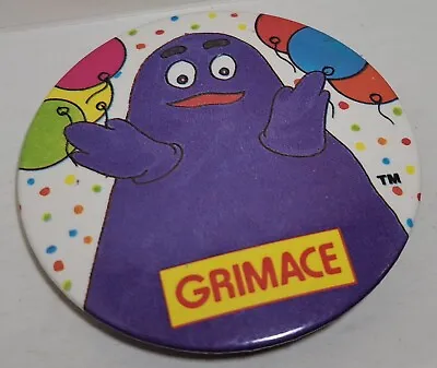 McDONALDS GRIMACE PIN BADGE BUTTON RETRO VINTAGE ADVERTISING 1980s COLLECTABLE • £3.99