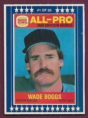 1987 Burger King All-Pro #1 Wade Boggs • $1.69