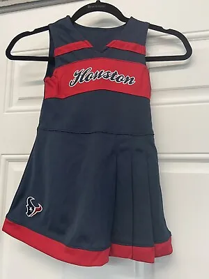 $11 • Buy Houston Texans NFL Football Cheerleader Dress Uniform Girl's 4T Home Outfit Vtg
