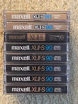 (8) Maxell XLII-S 90 Type II High Bias Used Cassette Tapes VGC Tabs 100% IN-TACT • $31.86