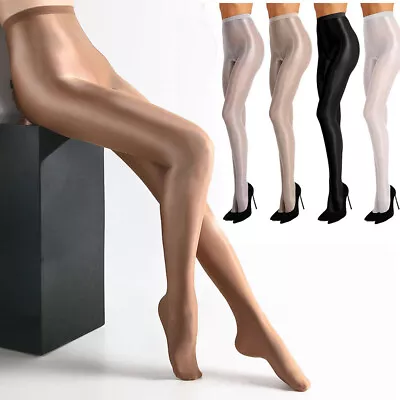 Plus Size High Gloss Pantyhose Silky Oil Shiny Stockings Tights Glossy Hosiery • $23.97