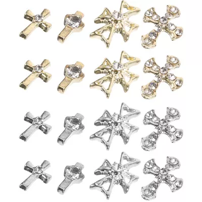 80pcs Cross Nail Charms Rhinestones 3D Nail Gems Women Manicure Art Jewelries • $11.30