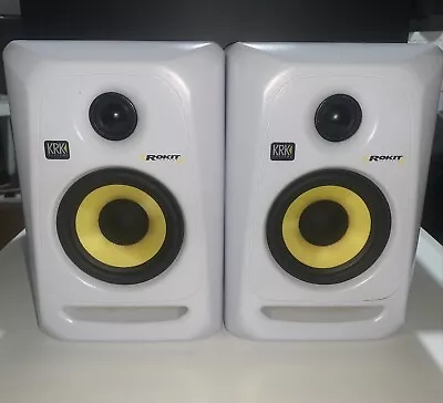 £120 • Buy KRK Rokit 4 G3 Pair - Studio Monitor Speakers + Power & 1/4  Cables