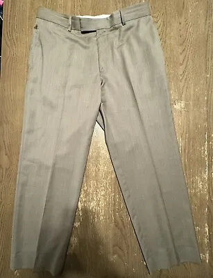 Hugo Boss James Brown Mens Taupe Flat Front Wool Dress Pants 36R • $39.99