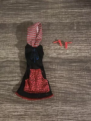 Monster High - Ghoulia Yelps 1st Wave Black Red Hoodie Dress Red Zip Earrings • $19