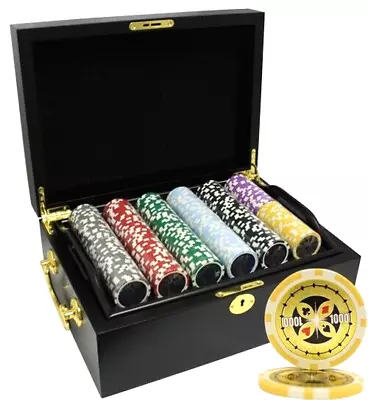 Mrc Poker 500pcs 14g Laser Graphic Ultimate Poker Chips Set With Mahogany Case • $149.99