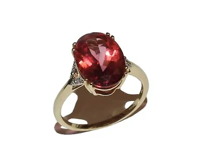 9ct Yellow Gold Red & White Gem Set Dress Ring (Jewellery Channel) • £130