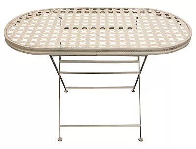 Woodside Oval Folding Metal Garden Patio Dining Table Outdoor Furniture • £69.99