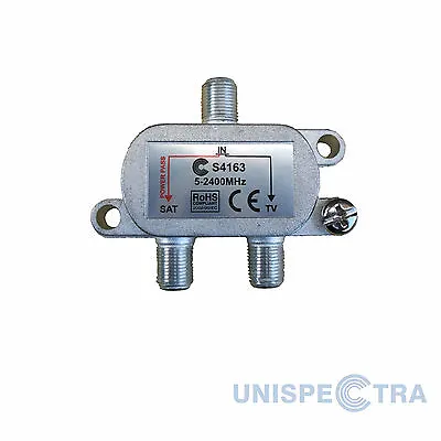 Aerial & Satellite TV Signal Pro Combiner Splitter 5 - 2400 Mhz F Connectors • £3.95