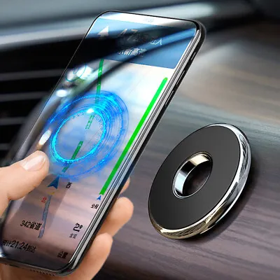 Magnetic Black Metal Car Phone Mount Holder Dashboard Magnet Stand For IPhone • £5.99