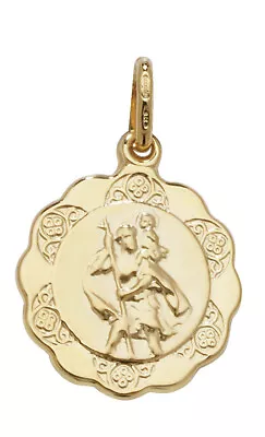 9ct Gold Saint Christopher St Chris Pendant Travel Medal Charm For Chain Locket • £66.99