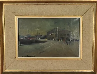 Barcelona's Port. Jose Maria Martinez Lozano. Oil On Canvas. Xxth Century. • $650