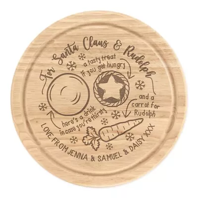 Personalised Christmas Eve Treat Board Classic Santa Chopping 25cm Rudolph • $59.14