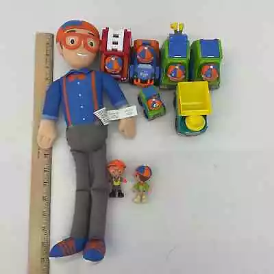 Mixed Blippi Character Plush Doll LOT Toy Figures Cake Toppers Vehicles Cars • $30