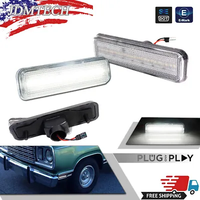 Clear Lens White Front Fender Side Marker Lights Lamps For Dodge D100 D150 D250 • $26.69