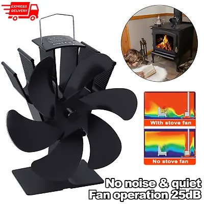 6 Blades Stove Fan Wood Stove Fan Fireplace Fan Heat Powered Stove Fan Eco Fan  • $26.49