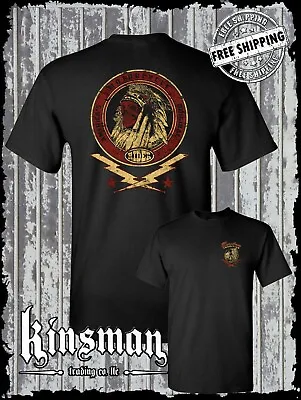 Custom Tradition Motorcycle Biker 2-Sided T-Shirt / Indian Skull War Bonnet • $16.95