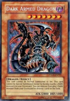 Yugioh Dark Armed Dragon Secret Rare Good Condition Ptdn-en019 • £59.99