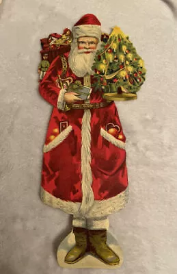 Large Vintage 10.25  Santa Claus 1930S Die Cut German Toys Tree • $37.91