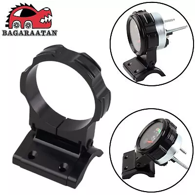 2'' 52mm Adjustable Aluminum Gauge Mount Bracket Single Hole Meter Holder Black • $12.45