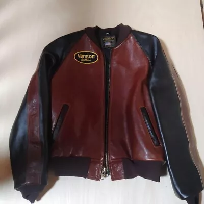 VANSON Single Riders Jacket TJV TEAM JACKET Black BrownRed Size 36 • $322.99