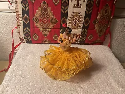 VTG Marin Chicana MINI Spanish Doll Figurine Flamenco Dancer Yellow Dress 5  • $20