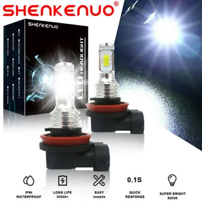 2x H8 LED HID Xenon Light Bulbs Angel Eyes Halo Ring 6000K For BMW E92 80W White • $19.49