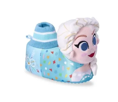 New Disney Frozen Elsa Slippers Girl’s Slip On Size 7-8 Blue. Free Shipping.  • $12.99