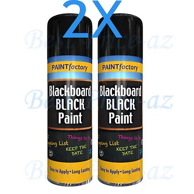 2x BlackBoard Black Paint Spray Chalk Board Child Class Room Long Lasting 400ml • £9.99
