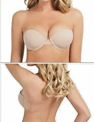 Go Bare Ultimate Boost Backless Strapless Push-Up Bra Nude Size B • £8.16