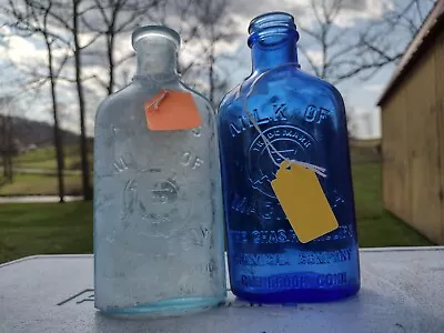 Lot Of Two Milk Of Magnesia Bottles From Glenbrook Connecticut • $25