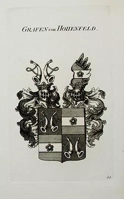 1818 Coat Of Arms By Hohenfeld Copper Engraving Tyroff • $30.87