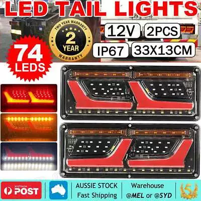 74 LED Tail Lights Stop Indicator Reverse 12V Ute Trailer For Caravan Truck Boat • $25.99