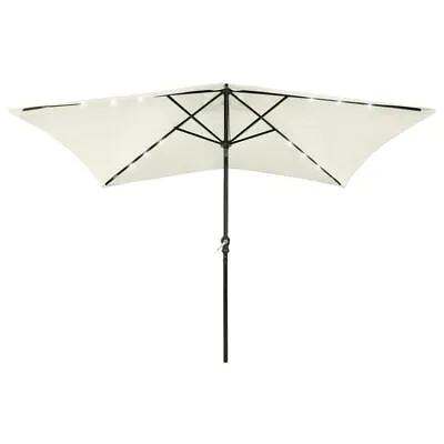$102.95 • Buy Outdoor Umbrella With LED Lights 2x3m Tilt Crank System Foldable Patio Parasol