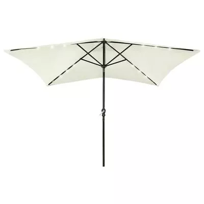 $133.95 • Buy Outdoor Umbrella With LED Lights 2x3m Tilt Crank System Foldable Patio Parasol