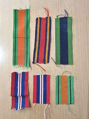 Original WW2 6 X Medal Ribbon Short Lengths 5-11 Cm  • $3.90
