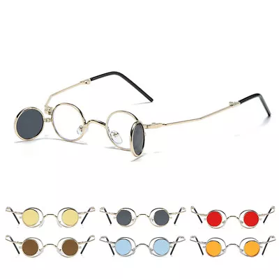 Flip Up Steampunk Sunglasses Gothic Round 90's Retro Hippy Metal Frame Glasses • $13.99