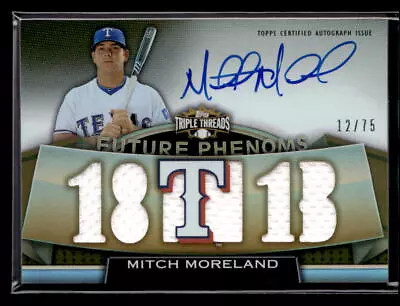 Mitch Moreland #'d /75 AUTO - 2011 Topps Triple Threads Sepia Relic Autograph • $12.99