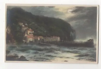 £2 • Buy Elmer Keene Clovelly Devon Rough Sea Charles Worcester Vintage Art Postcard 579c