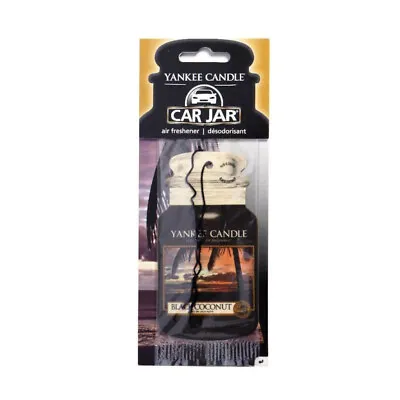 Yankee Candle Car Jar Air Freshener Freshner Fragrance Scent 2D - Black Coconut • £3.39